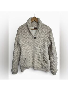 Cabin Core Wool Fleece-Lined Shawl Collar Sweater